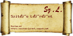 Szitás Lóránt névjegykártya