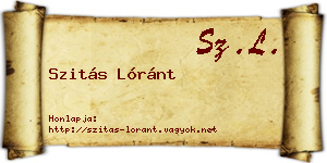 Szitás Lóránt névjegykártya